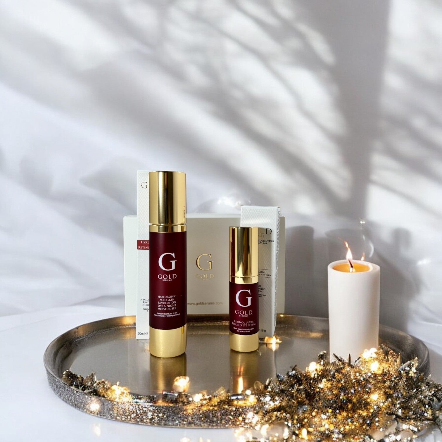 Gold Serums Hyaluronic Acid Duo Moisturiser & Retinol Eye Serum New Year New Me Gift Set - skinChemists