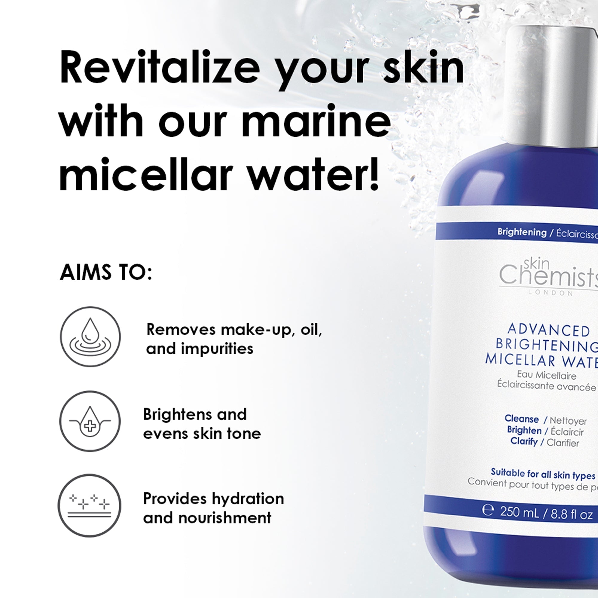 skinChemists Advanced Brightening Marine Micellar Water 250ml Twin Savings Pack - skinChemists