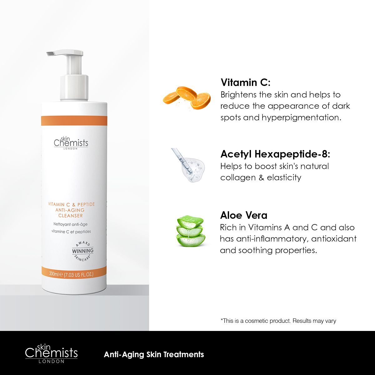 skinChemists Vitamin C & Peptide Cleanser 200ml Twin Value Savings Pack - skinChemists