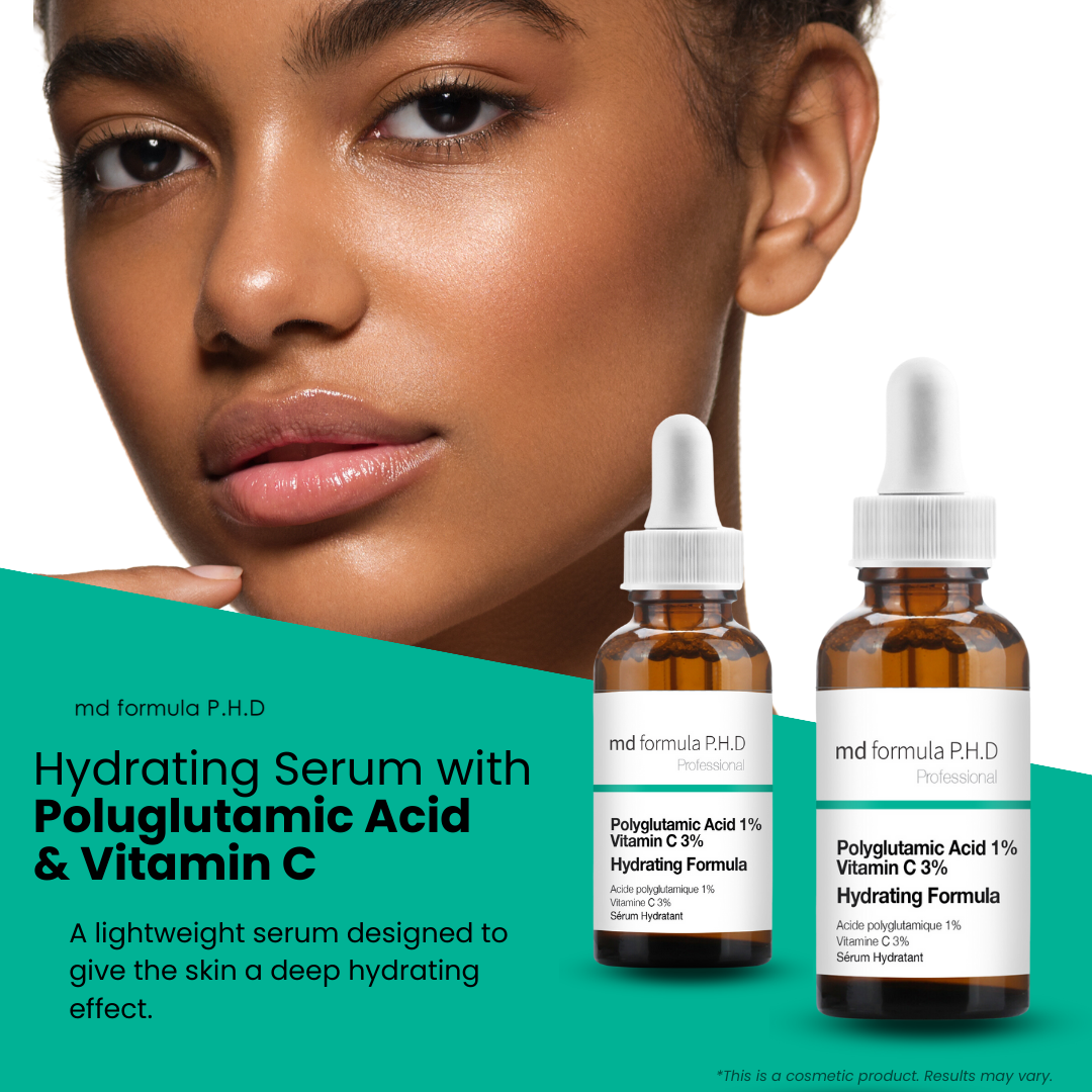 MD Formula Hydrating Serum Polyglutamic Acid 1%, Vitamin C 3% 30ml Twin Value Savings Pack - skinChemists