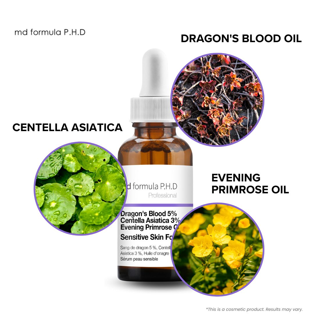 MD Formula Sensitive Skin Serum Dragon's Blood 5%, Centella Asistica 3%, Evening Primrose Oil 1% 30ml Twin Value Savings Pack - skinChemists