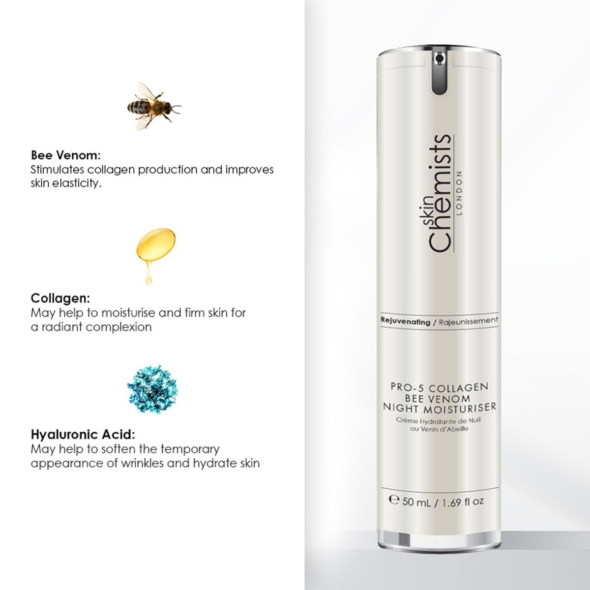 Pro-5 Collagen Bee Venom Night Moisturiser 50ml - skinChemists