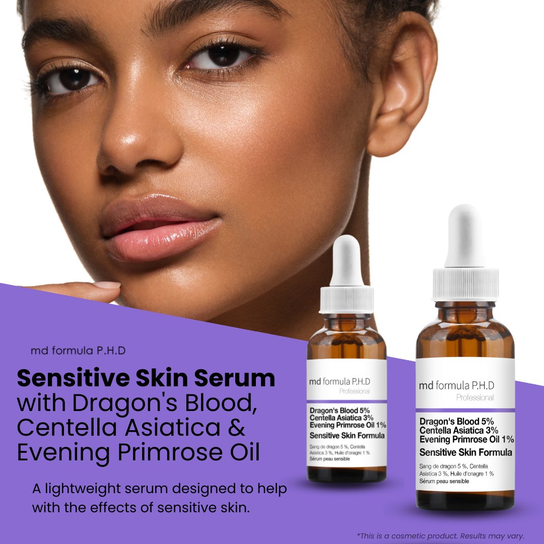 Sensitive Skin Serum Dragon's Blood 5%, Centella Asistica 3%, Evening Primrose Oil 1% 30ml - skinChemists