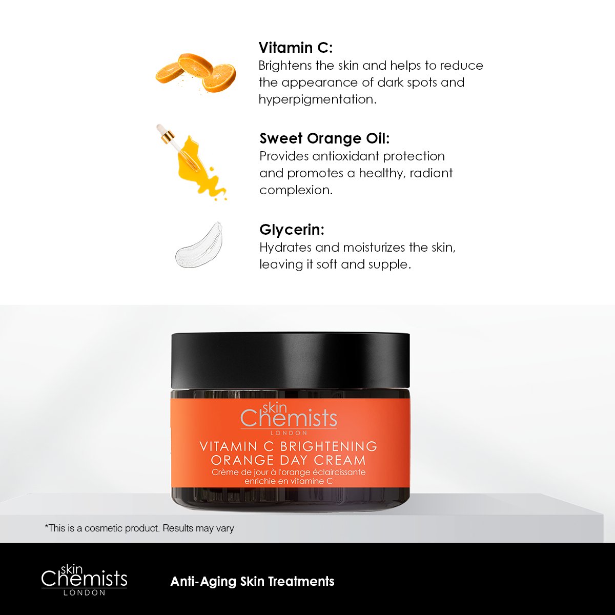 Vitamin C Brightening Orange Day Cream and Night Moisturiser - skinChemists