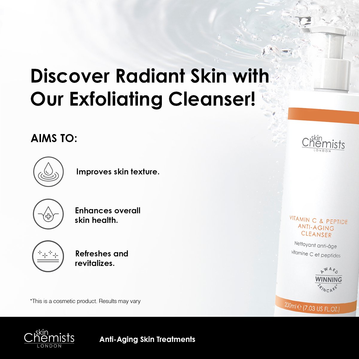 Vitamin C & Peptide Cleanser 200ml - skinChemists